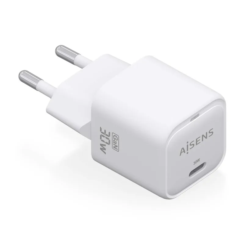 CARGADOR USB PARED AISENS GAN 30W USB-C PD3.0 BLANCO