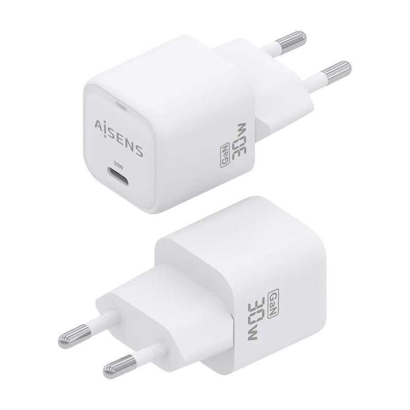 CARGADOR USB PARED AISENS GAN 30W USB-C PD3.0 BLANCO