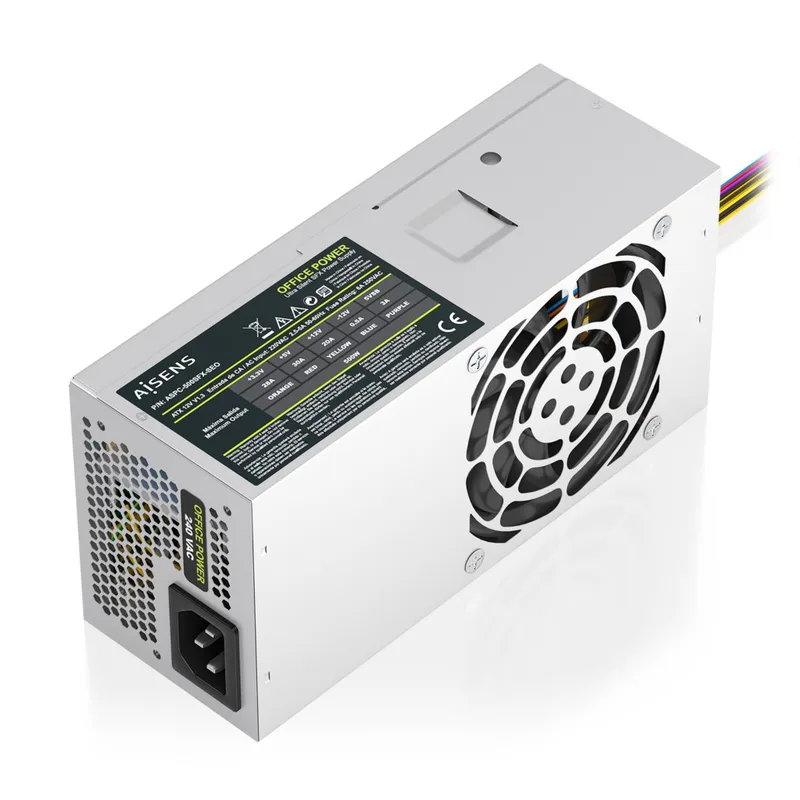 FUENTE ALIMENTACION 500W AISENS 12CM ATX PLATA OEM - foto 3