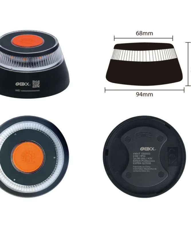LUZ DE EMERGENCIA EBOX V16IOT EB2509 BALIZA LUZ DE EMERGENCIA HOMOLOGADA POR LA DGT - foto 2
