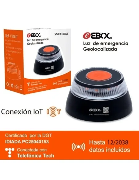 LUZ DE EMERGENCIA EBOX V16IOT EB2509 BALIZA LUZ DE EMERGENCIA HOMOLOGADA POR LA DGT - foto 3