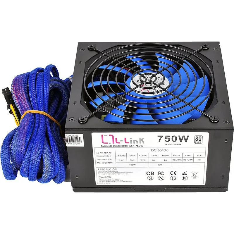 FUENTE ALIMENTACION 750W L-LINK PFC-ACTIVO 80+ 4SATA 14CM ATX - foto 3