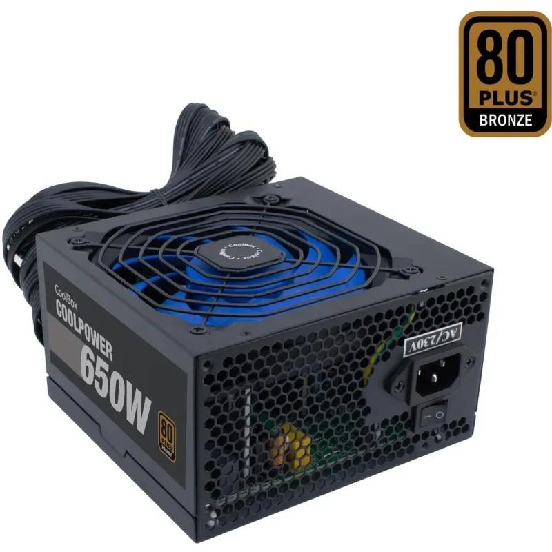 FUENTE ALIMENTACION 650W COOLBOX COOLPOWER PFC-ACTIVO 80+BRONZE 4SATA 12CM ATX