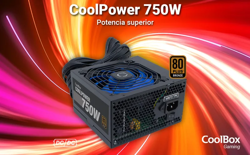 FUENTE ALIMENTACION 750W COOLBOX COOLPOWER PFC-ACTIVO 6SATA 12CM ATX - foto 2