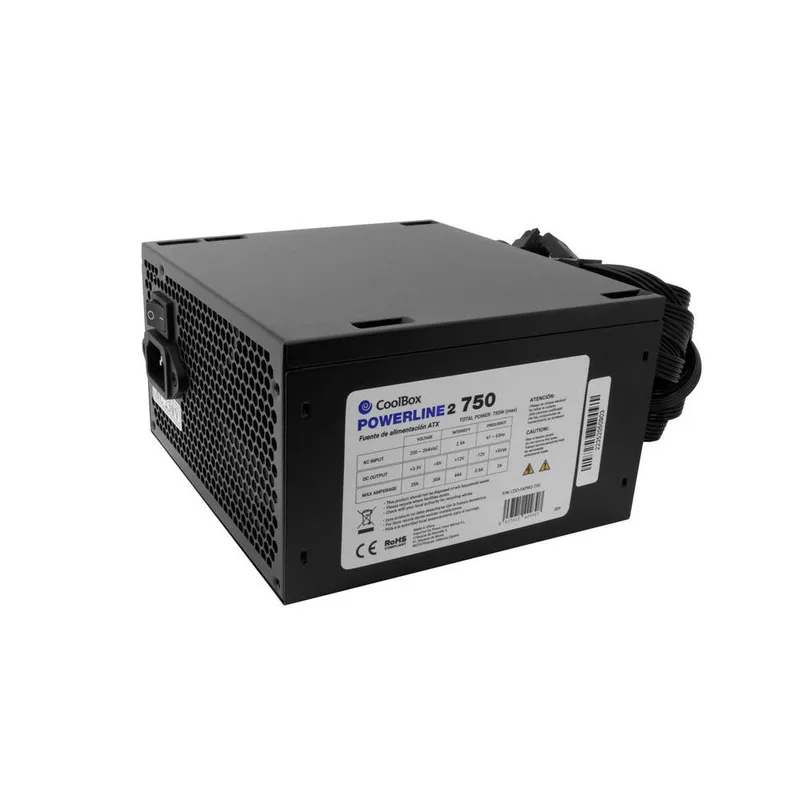 FUENTE ALIMENTACION 750W COOLBOX COOLPOWER PFC-ACTIVO 6SATA 12CM ATX - foto 3