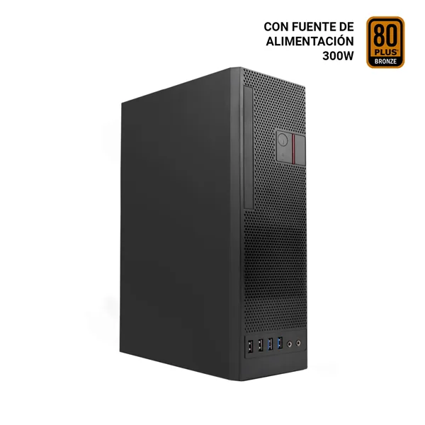 CAJA SEMITORRE/MICRO-ATX COOLBOX T360 SLIM 300W 80+ USB3.0 NEGRO - foto 2