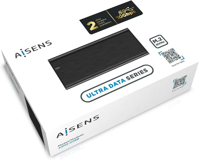 CAJA SSD AISENS M.2 ASM2-008B USB3.2 GEN2 NFGG/NVME NEGRA