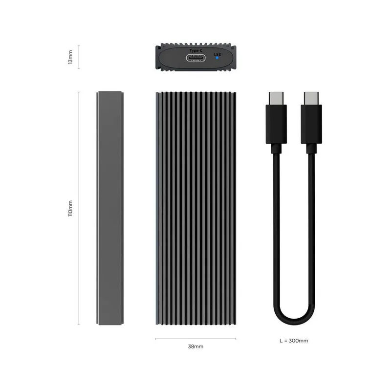 CAJA Disco Sólido SSD AISENS M.2 ASM2-023GR USB3.2 GEN2 NGFF/NVME GRIS - foto 4