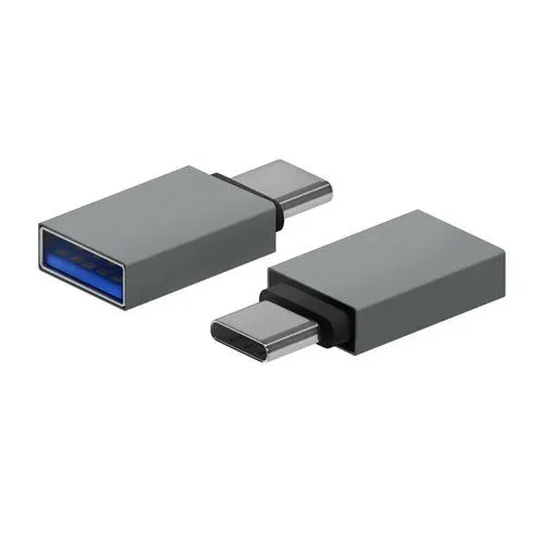 MINI ADAPTADOR AISENS ALUMINIO USB3.2 USB-C/M - A/H GEN1 3A GRIS
