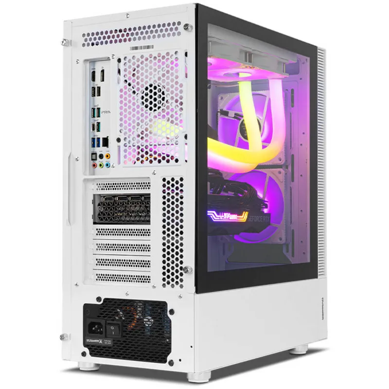 CAJA SEMITORRE/ATX NOX HUMMER NEMESIS S/FUENTE USB3.0 BLANCA ARGB C/VENTANA