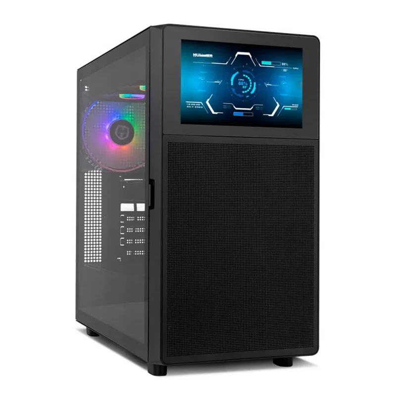CAJA SEMITORRE/ATX NOX HUMMER SIGNAL S/FUENTE USB3.0-TYPE C NEGRA ARGB C/VENTANA-FRONTAL