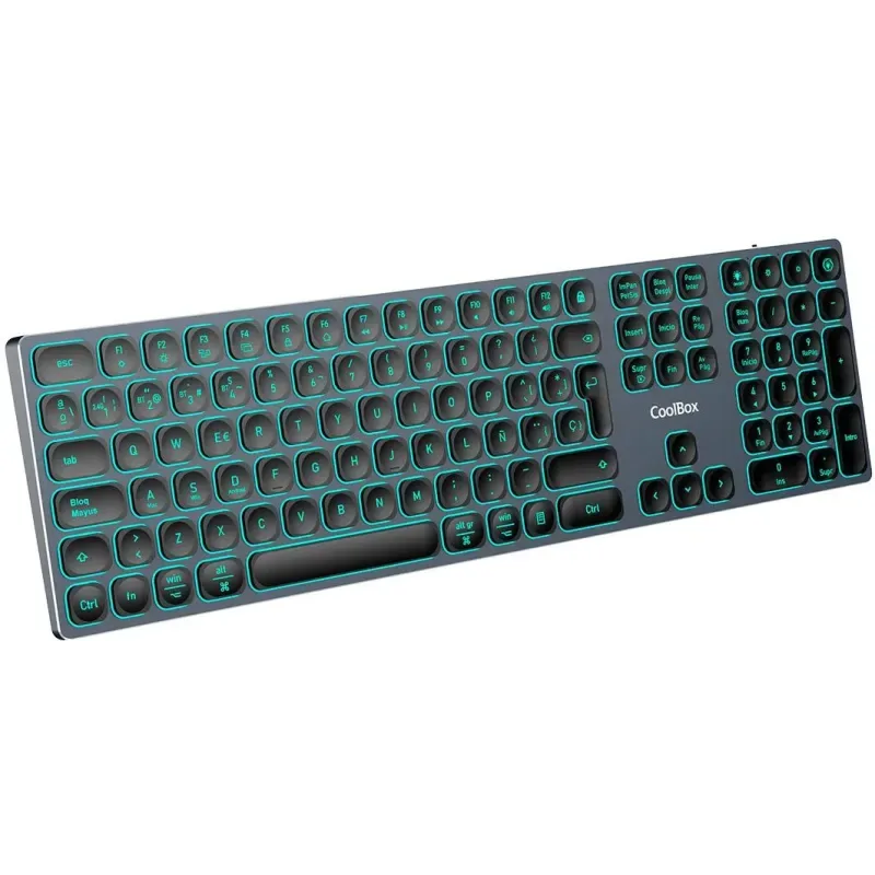 TECLADO COOLBOX MOONLIGHT B431 INALAMBRICO RETROILUMINADO NEGRO