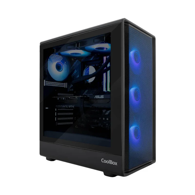 CAJA SEMITORRE/ATX COOLBOX GA700 DARKSIDE S/FUENTE USB-C NEGRA C/VENTANA - foto 4