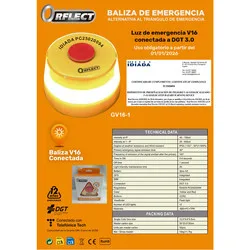 BALIZA DE EMERGENCIA ORFLECT V16 CONECTADA IDIADA PC25020094