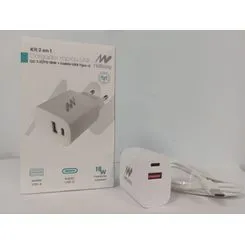 CARGADOR USB PARED COOLBOX GAN 45W USB-C/USB-A QC3.0 BLANCO