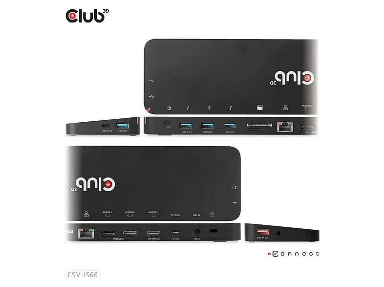 DOCKING CLUB 3D USB-A/USB-B/DP/RJ45 NEGRO