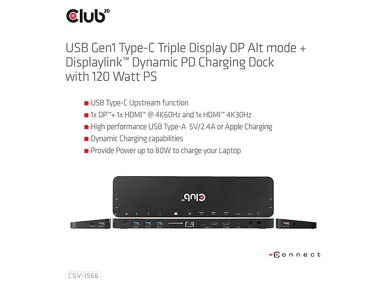 DOCKING CLUB 3D USB-A/USB-B/DP/RJ45 NEGRO - foto 3