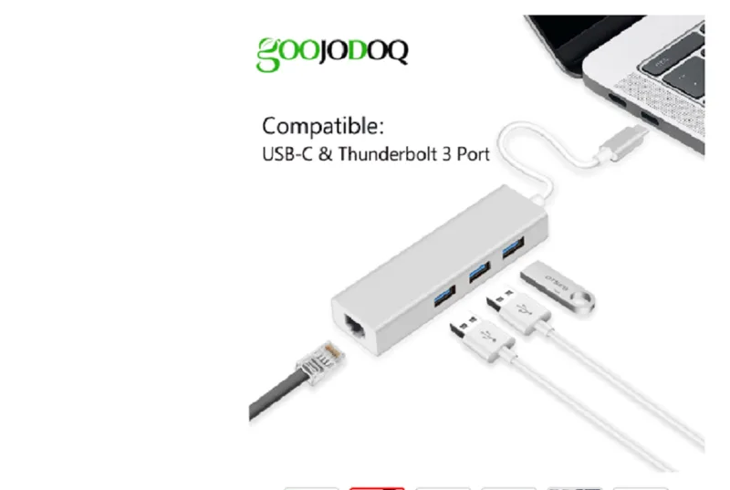 Club-3d Adaptador Club 3D Usb-c/m A RJ45 Gigabit Ethernet H Blanco - foto 2