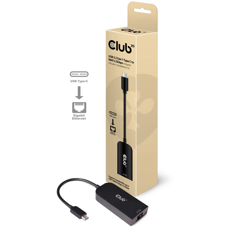 Club-3d Adaptador Club 3D Usb-c/m A RJ45 Gigabit Ethernet H Blanco - foto 3