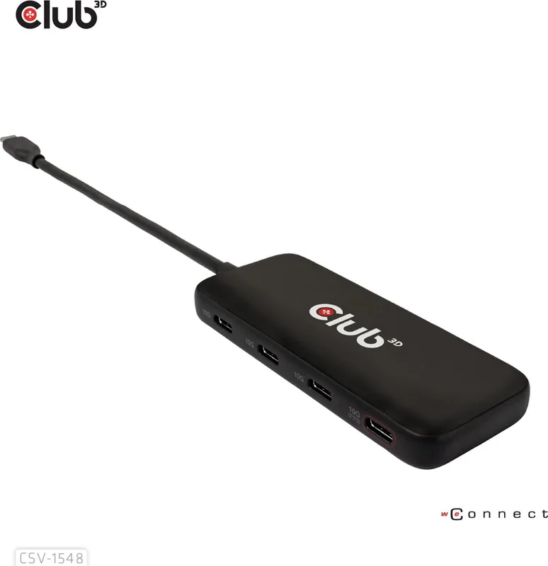 HUB CLUB 3D USB-C A 4xUSB-C 10G PD 3.0 NEGRO - foto 2
