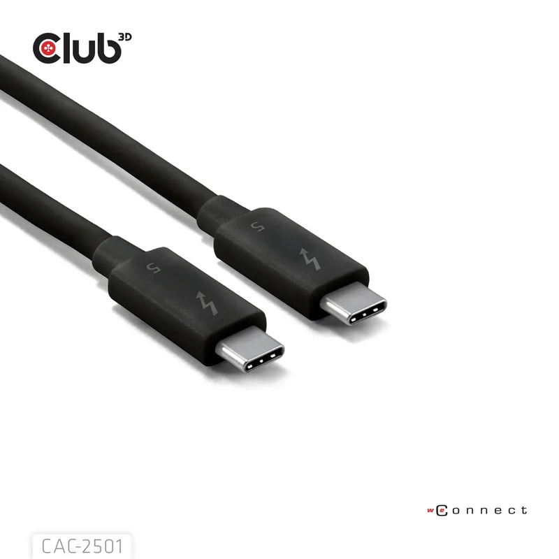 Club-3d Cable Club 3D Thunderbolt 5 Certificado 8k240hz Data 20GBPS PD 240w(48v/5a) EPR M/m 2m/6.56ft - foto 2