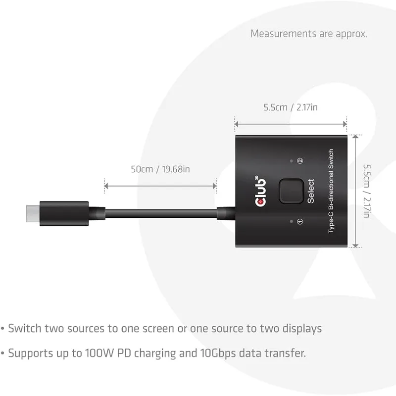 SWITCH CLUB 3D USB-C BIDIRECCIONAL DE VIDEO+DATOS+PD - foto 4