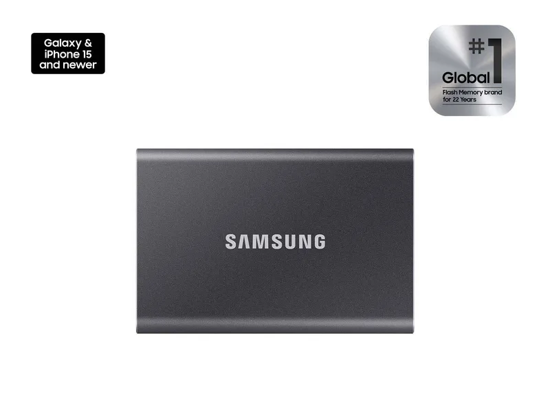Disco Sólido SSD Externo SAMSUNG 2TB T7 USB3.2 GRIS - foto 2