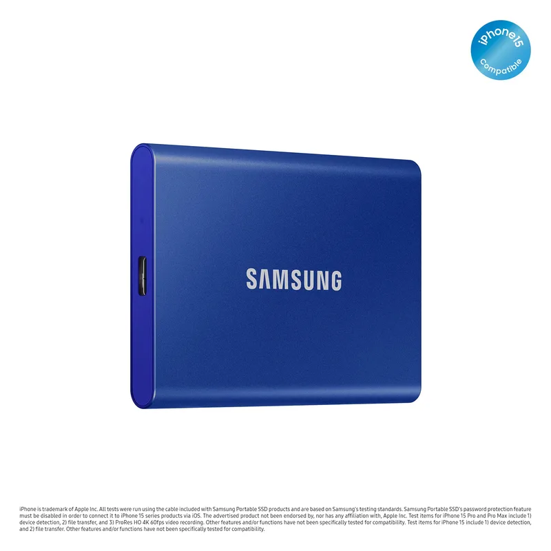 SSD EXTERNO SAMSUNG 2TB T7 USB3.2 AZUL - foto 4