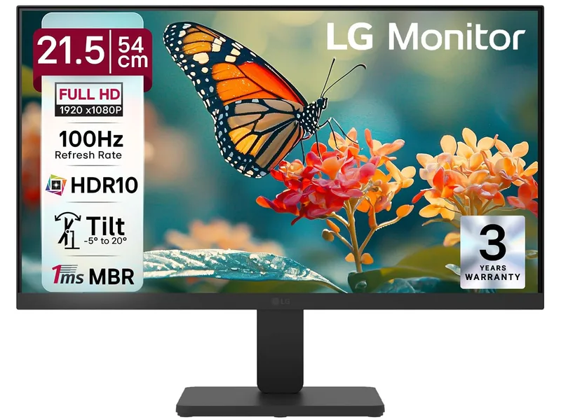 MONITOR 21.5FHD LG 22U401A-B 1920X1080 VA 5MS 100HZ 1HDMI/1D-SUB FLICKER SAFE