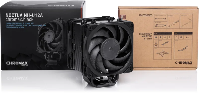 REFRIGERADOR CPU NOCTUA NH-U12A CH-BK CHROMAX BLACK MULTISOCKET INTEL AMD