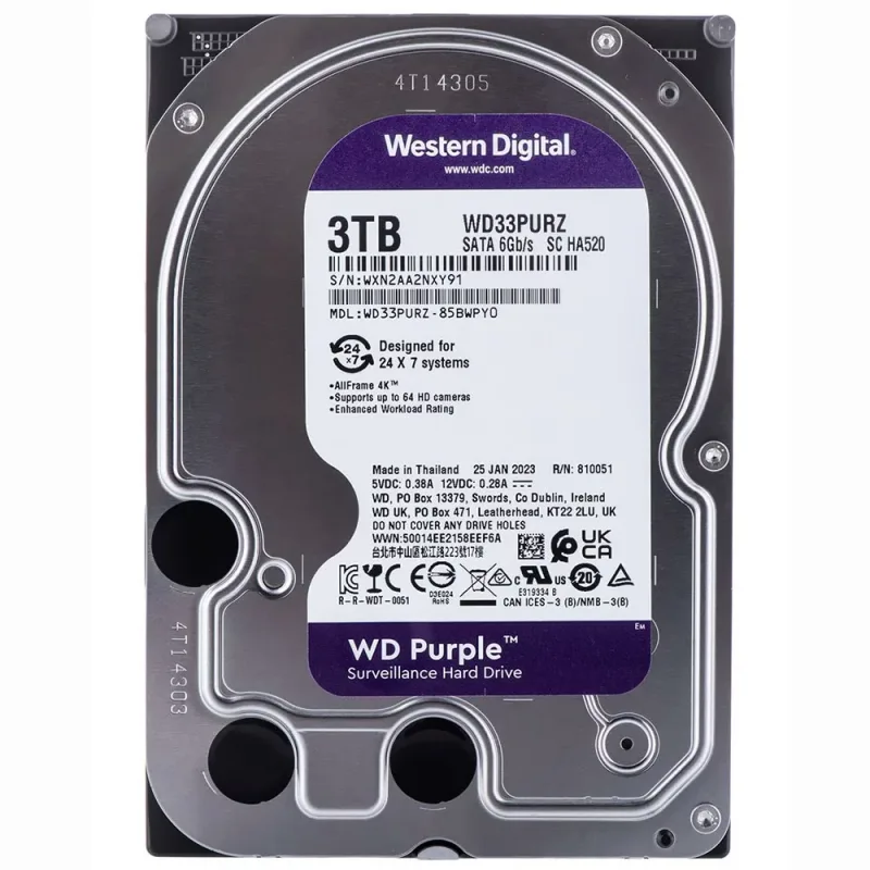 Disco Duro HDD Western Digital 3.5 2TB 5400RPM SATA3 PURPLE - foto 2