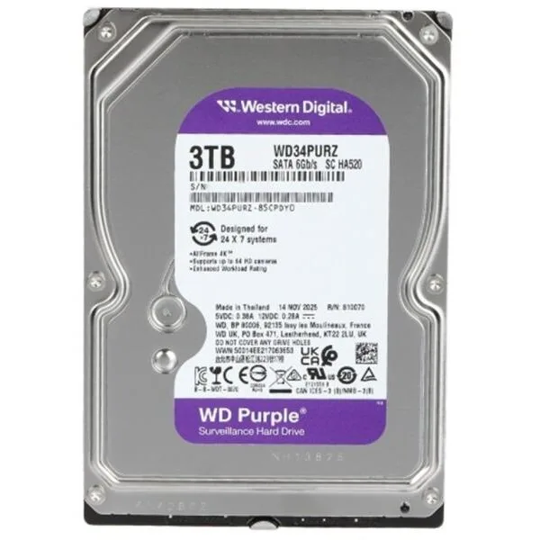 HDD WD 3.5 4TB 128MB SATA3 PURPLE