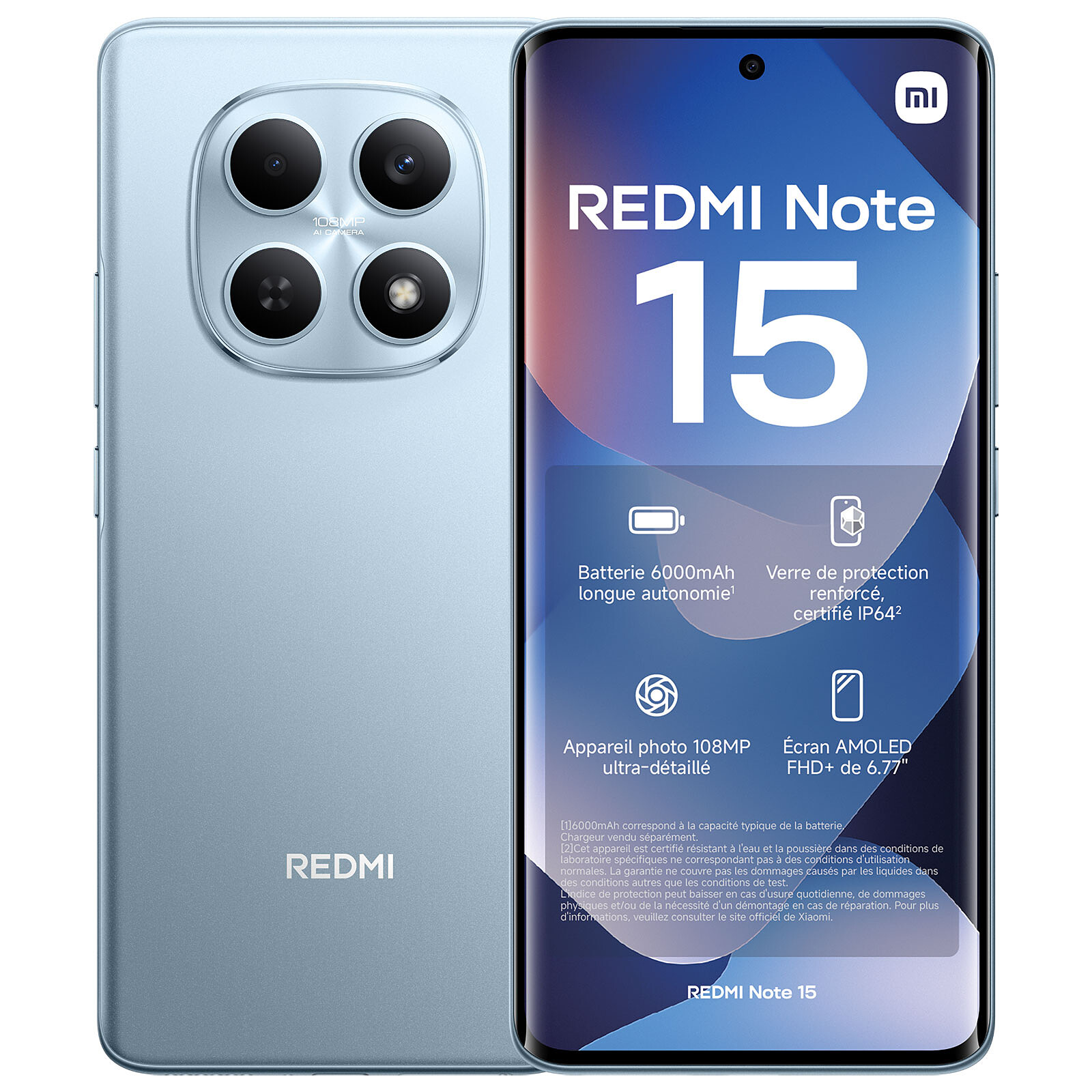SMARTPHONE XIAOMI REDMI NOTE 15 5G 6,83 8GB RAM 256GB ROM GLACIER BLUE